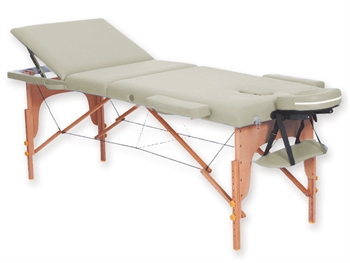 3-SECTION WOODEN MASSAGE TABLE - cream