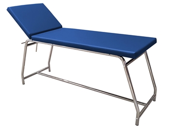 EXAMINATION COUCH load 120 kg - chromed, blue mattress