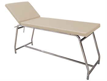 EXAMINATION COUCH load 120 kg - chromed, beige mattress