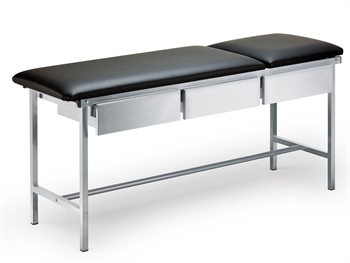 STAINLESS STEEL EXAMINATION COUCH WITH 3 DRAWERS