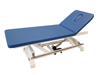 ELECTRIC HEIGHT ADJUSTABLE TREATMENT TABLE with footbar - blue