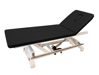 ELECTRIC HEIGHT ADJUSTABLE TREATMENT TABLE with footbar - black