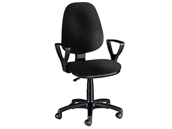 CUNEO CHAIR with armrest - leatherette - black