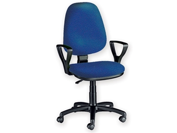 CUNEO CHAIR with armrest - leatherette - blue