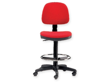 STOOL with backrest and ring- red