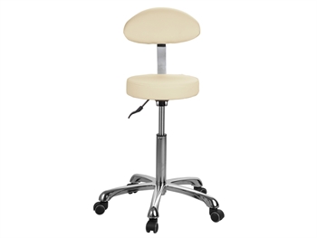 STOOL with backrest - light beige