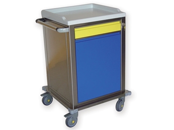 MODULAR TROLLEY stainless steel with 1 drawer + 1 shelf
