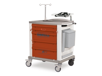 PAINTED STEEL EMERGENCY TROLLEY - standard