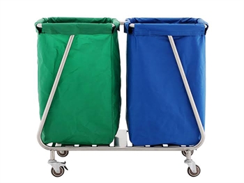 DOUBLE SOILED LINEN TROLLEY - stainless steel AISI 202