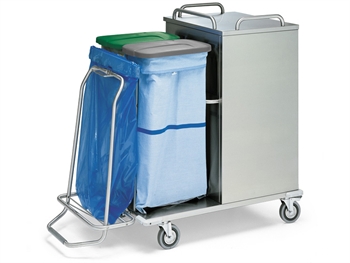 CLOSED LAUNDRY TROLLEY - stainless steel