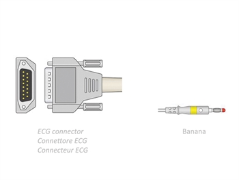 ECG PATIENT CABLE 2.2 m - banana - compatible Biocare, Edan, Nihon, others