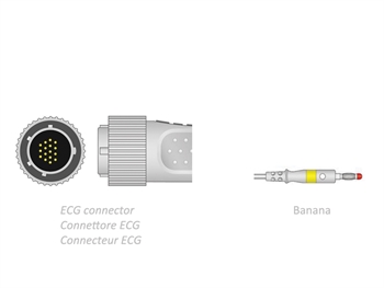 ECG PATIENT CABLE 2.2 m - banana - compatible Cardioline