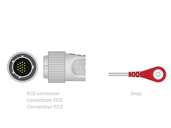 ECG PATIENT CABLE 2.2 m - snap - compatible Cardioline