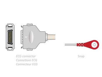 ECG PATIENT CABLE 2.2 m - snap - compatible Fukuda Denshi